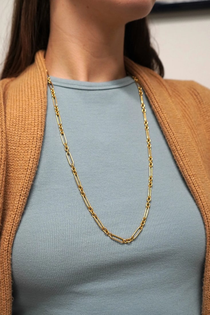 Tom Ford Italian 18k Yellow Gold Chain Link Necklace - 3
