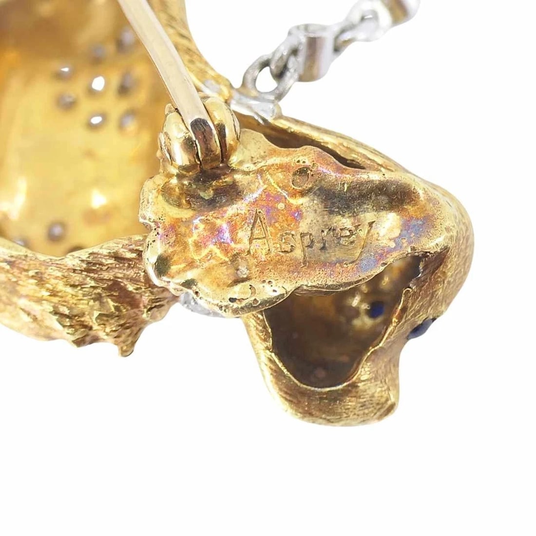 Vintage Asprey London 18k Gold Diamond Sapphire Cocker Spaniel Dog Brooch - 13
