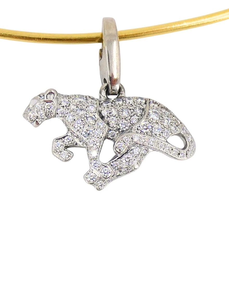 Vintage Cartier Panthere Collar Necklace Diamond Charm - 6
