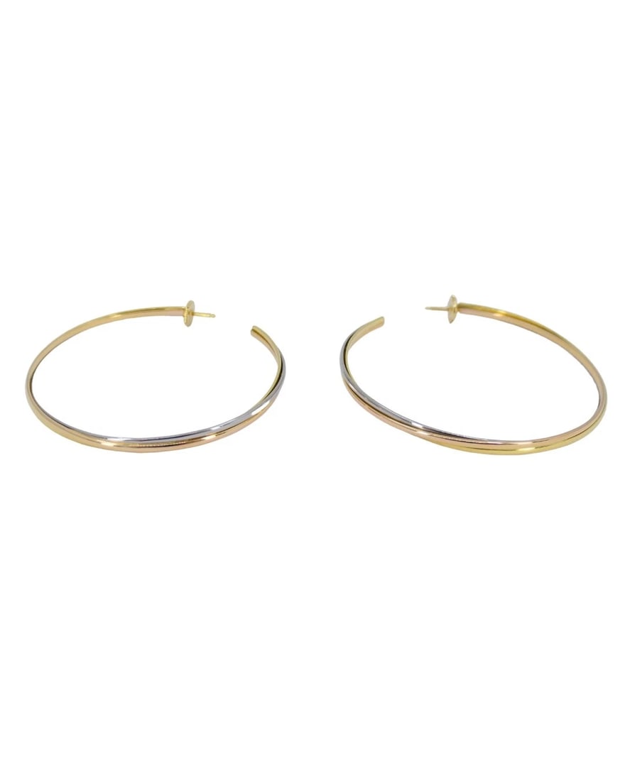 Cartier Trinity Hoop Earrings Tri-Color Gold - 7