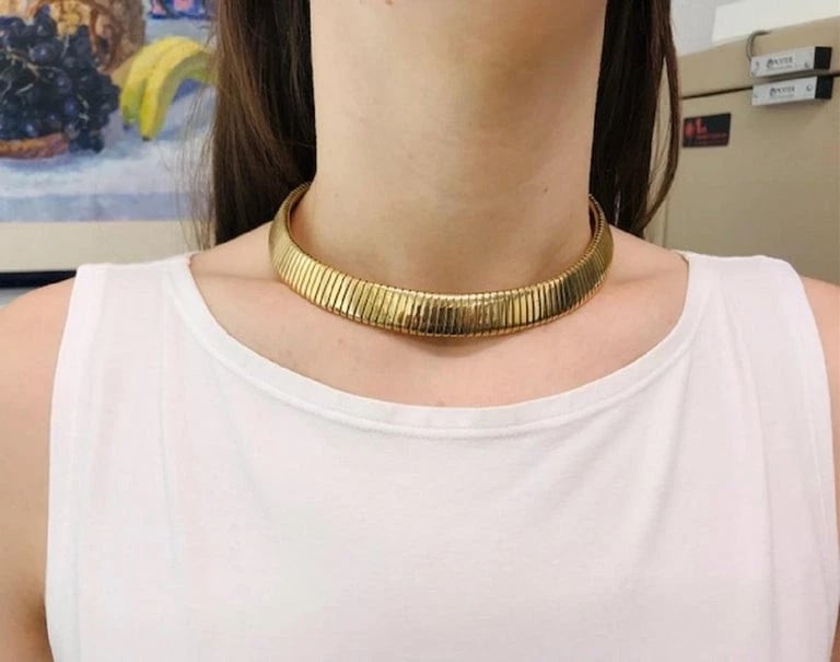 Bvlgari Bulgari Tubogas Necklace 18k Gold & Steel - 10