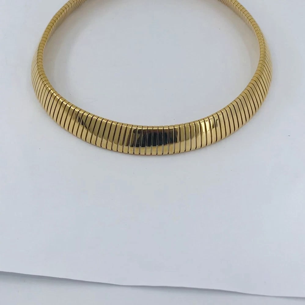 Bvlgari Bulgari Tubogas Necklace 18k Gold & Steel - 2