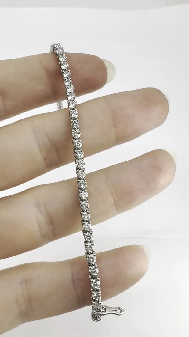 Vintage Cartier Platinum Diamond Tennis Bracelet - 2