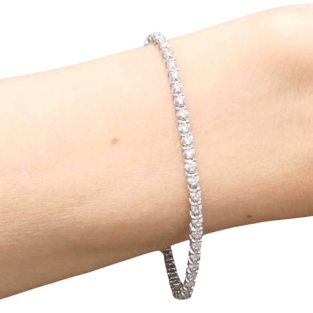 Vintage Cartier Platinum Diamond Tennis Bracelet - 3