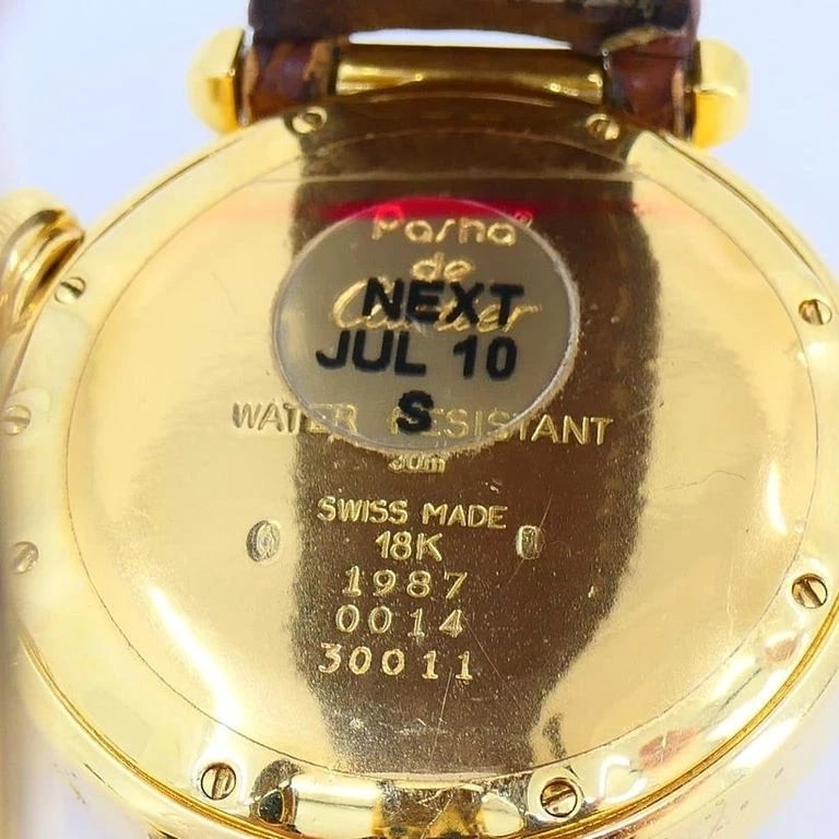 Cartier Pasha Alarm Moonphase Wristwatch 18k Gold c. 1987 - 6