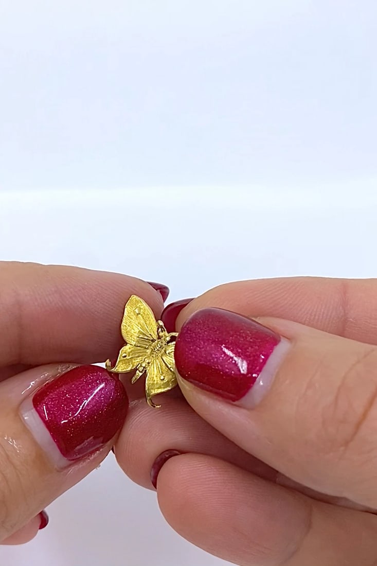 Mario Buccellati 18k Gold Butterfly Lapel Pin, Mid‑Century - 2