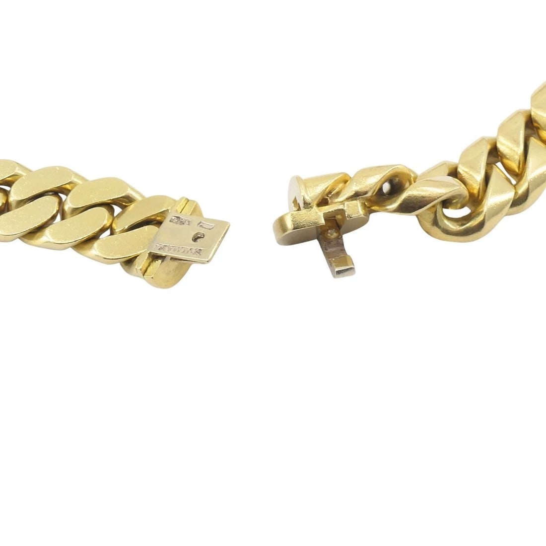 Vintage Bvlgari 18K Yellow Gold Heavy Curb Link Chain Bulgari Necklace - 11