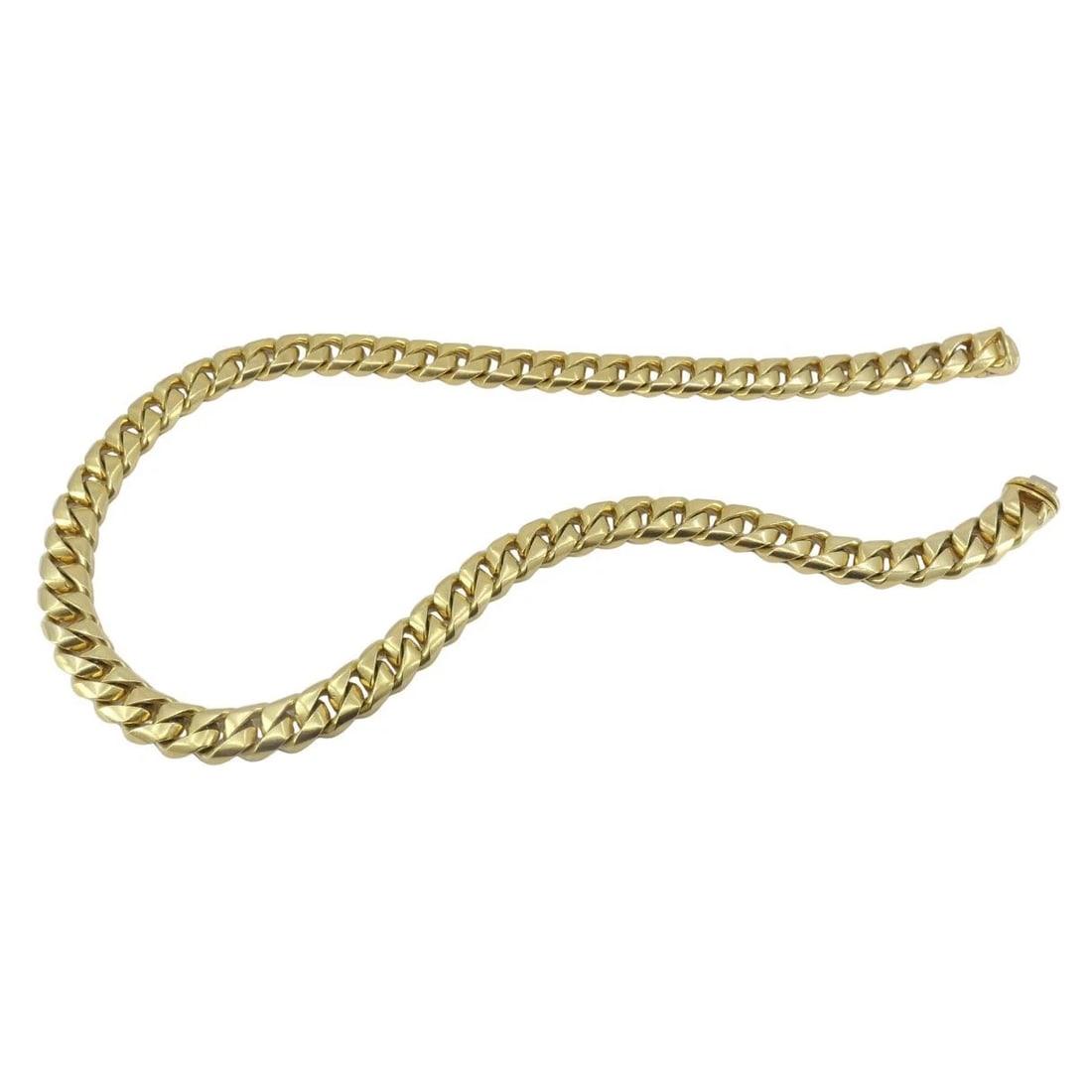 Vintage Bvlgari 18K Yellow Gold Heavy Curb Link Chain Bulgari Necklace - 4