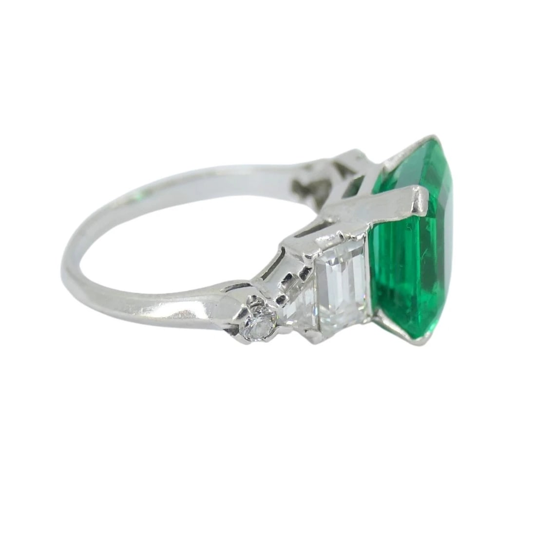 Colombian Emerald Engagement Ring GIA Platinum Diamond - 10