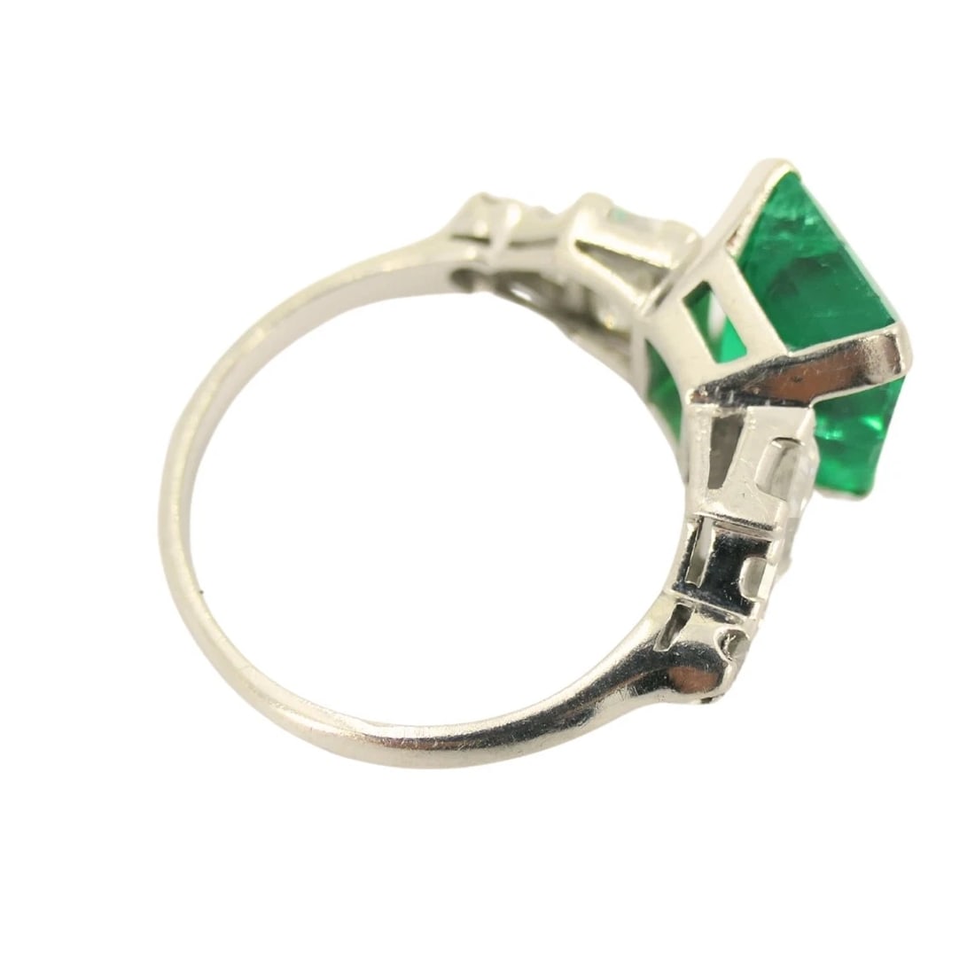 Colombian Emerald Engagement Ring GIA Platinum Diamond - 11