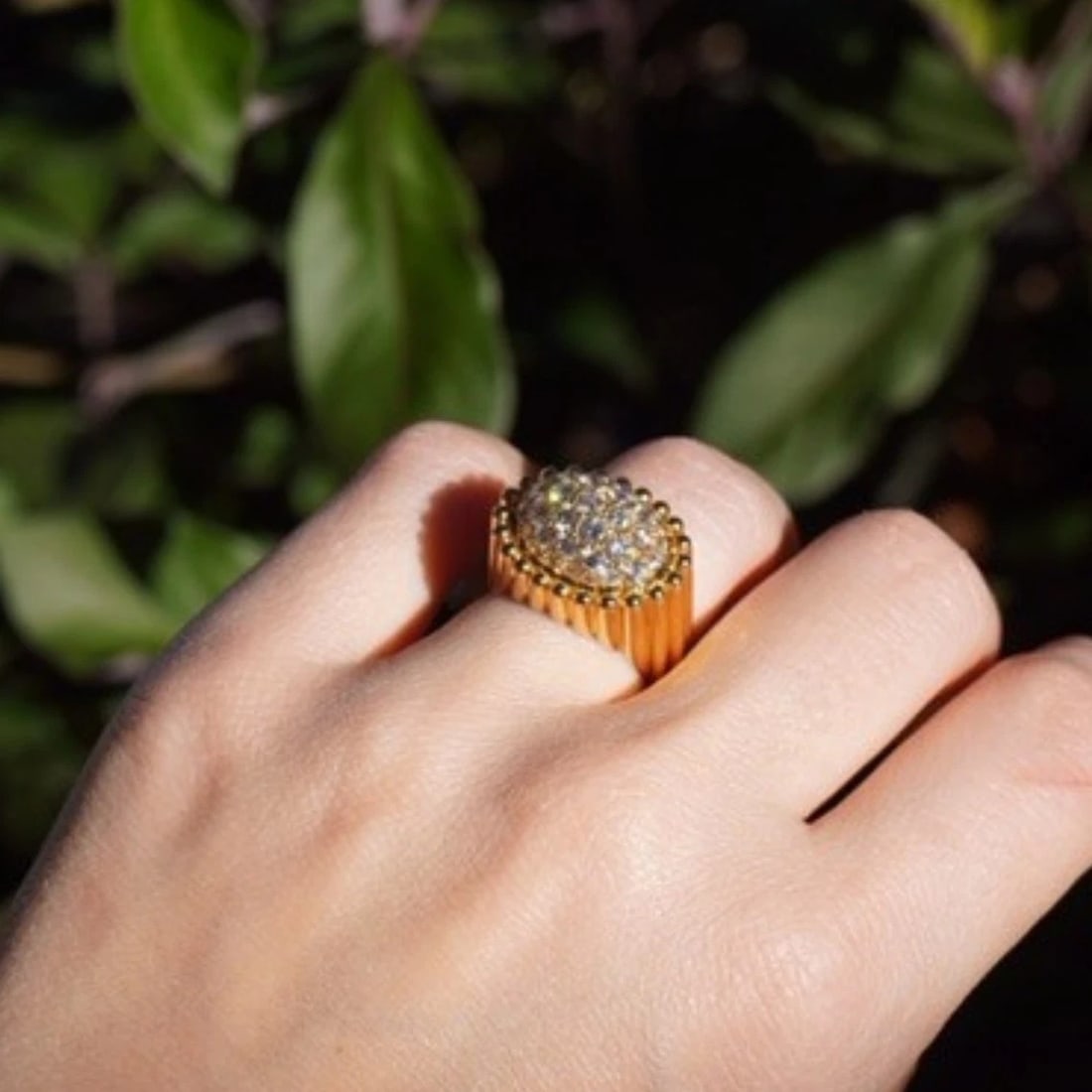 Mikimoto Diamond Ring 18k Gold Cocktail Ring - 12