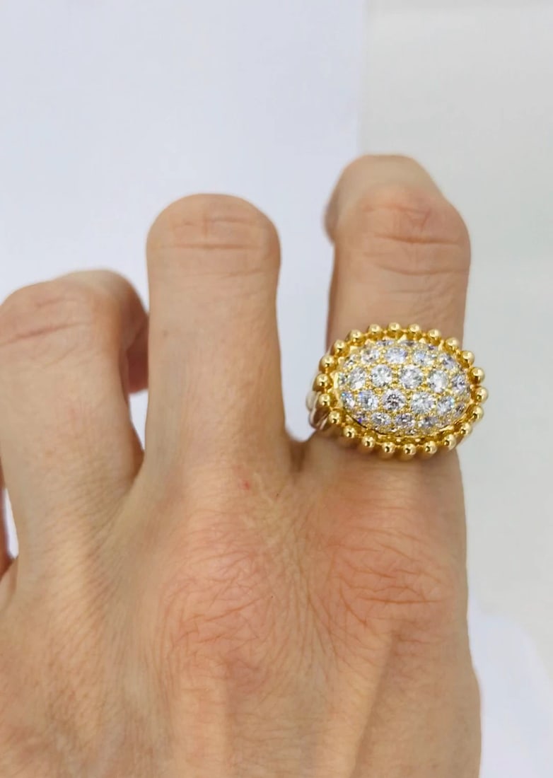 Mikimoto Diamond Ring 18k Gold Cocktail Ring - 2