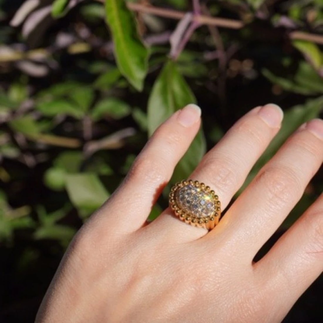 Mikimoto Diamond Ring 18k Gold Cocktail Ring - 3