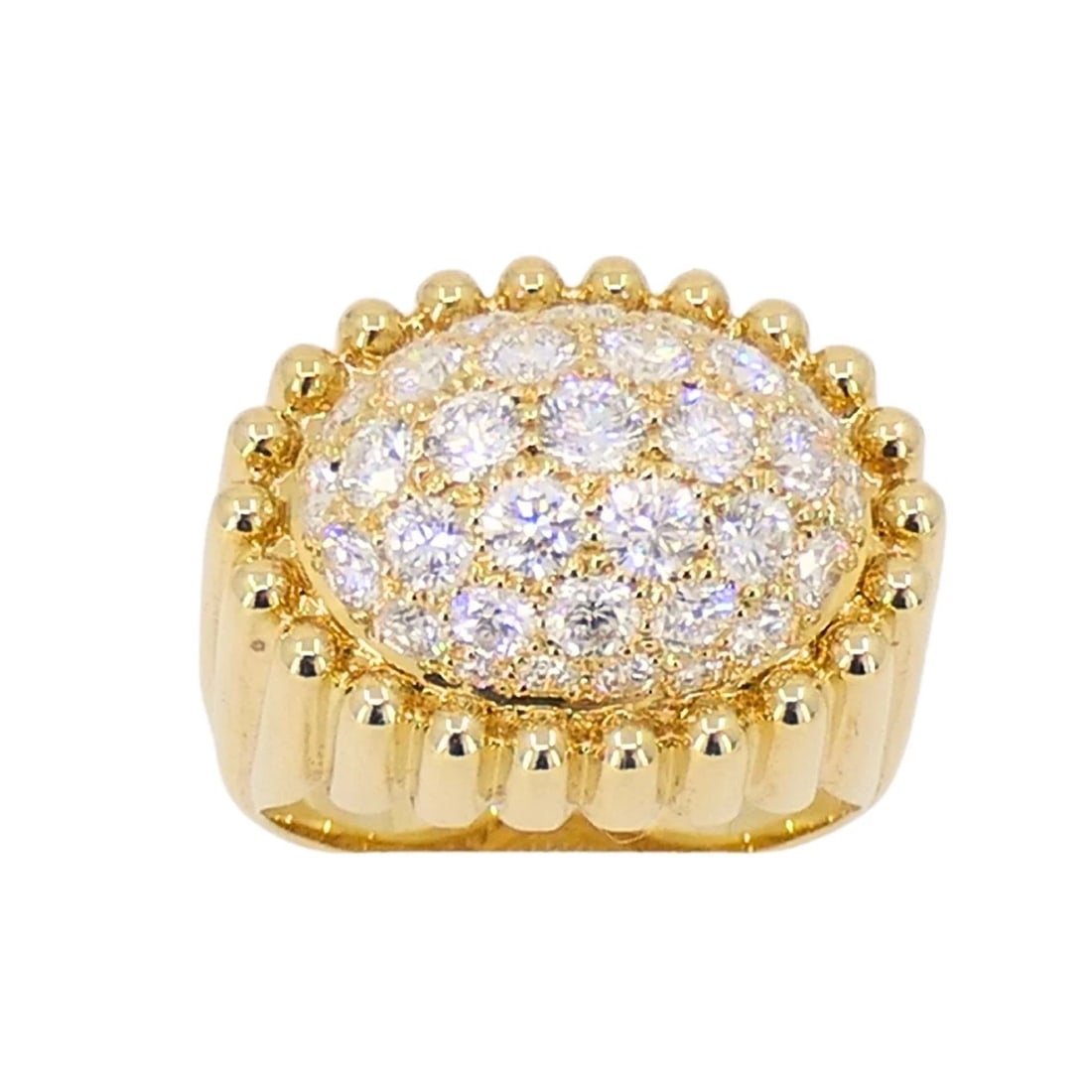 Mikimoto Diamond Ring 18k Gold Cocktail Ring - 5