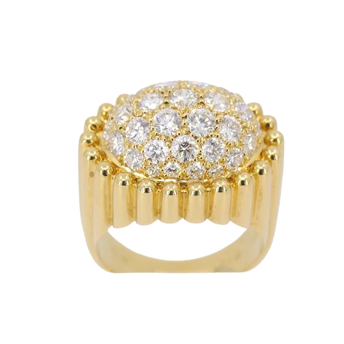 Mikimoto Diamond Ring 18k Gold Cocktail Ring - 6
