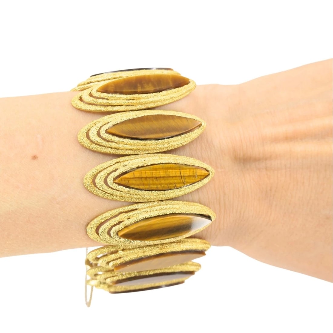 Vintage Kutchinsky Tiger’s Eye Bracelet 18k Gold - 3