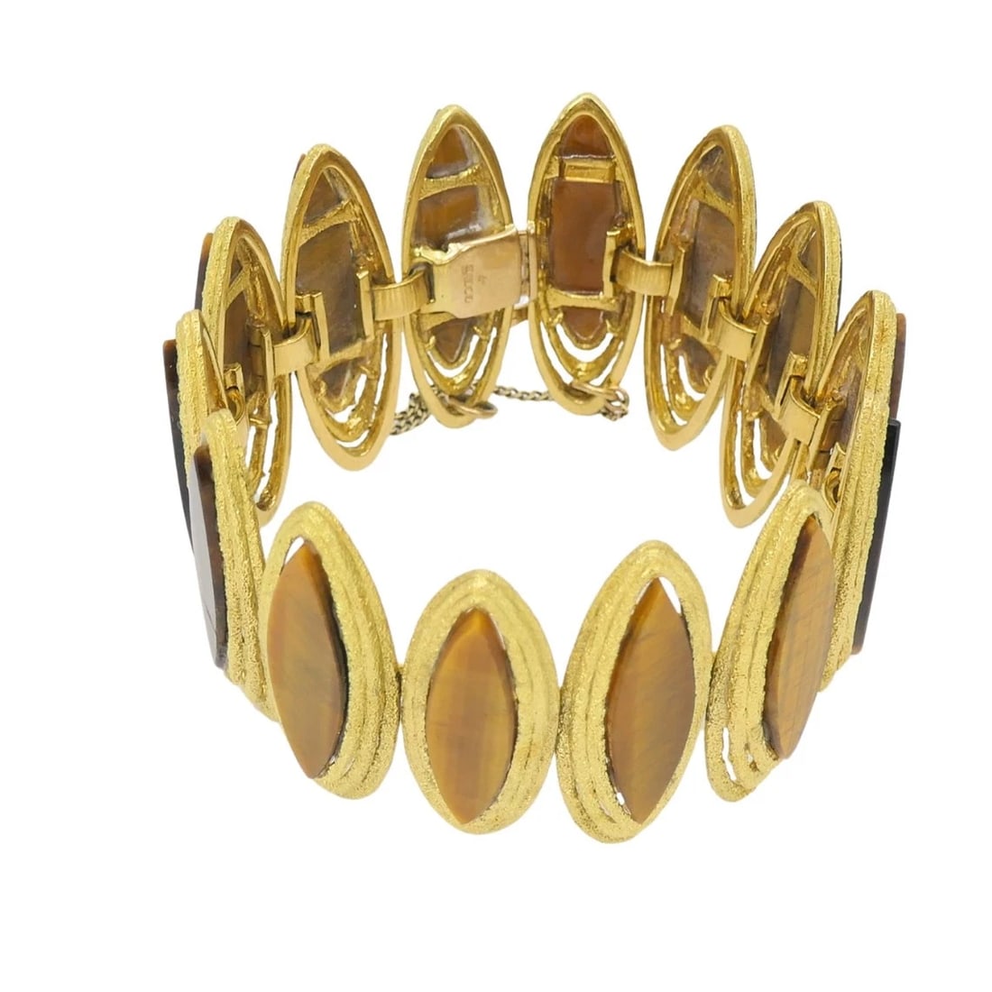 Vintage Kutchinsky Tiger’s Eye Bracelet 18k Gold - 4