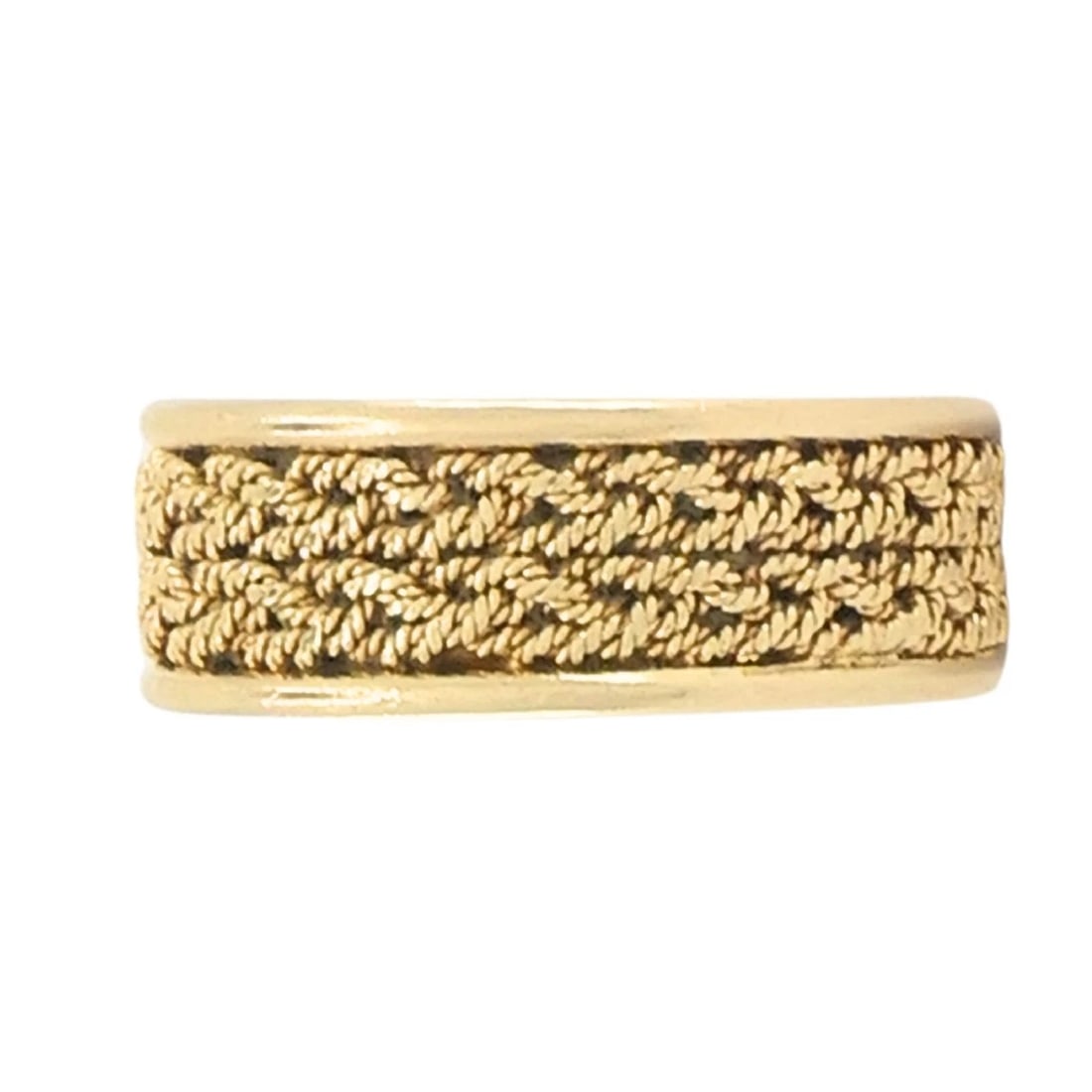 14k Woven Gold Ring Vintage Band Ring - 3