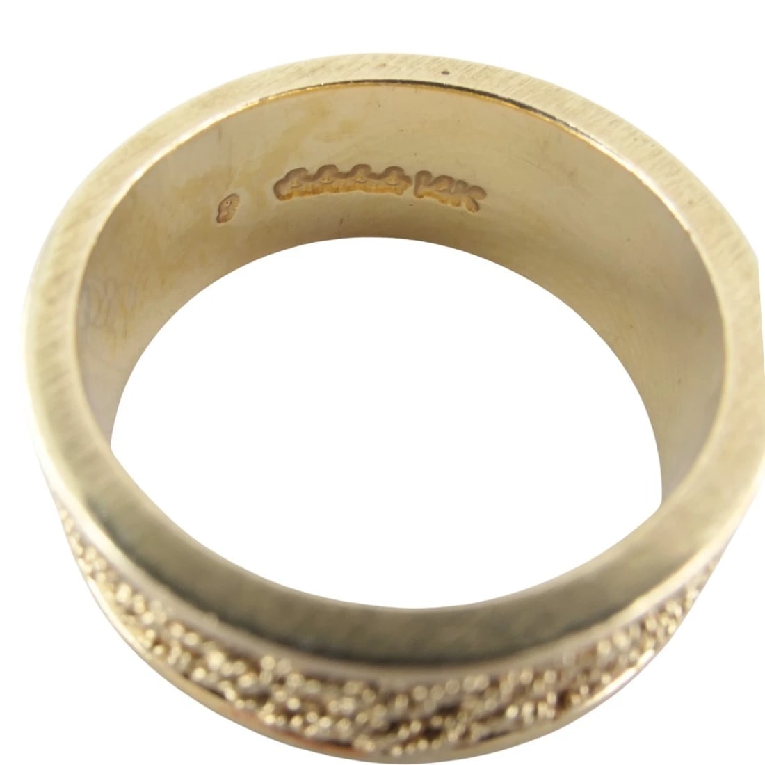 14k Woven Gold Ring Vintage Band Ring - 5