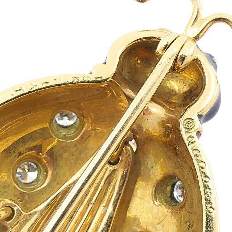 Oscar Heyman 18k Gold Diamond Enamel Ladybug Brooch - 12