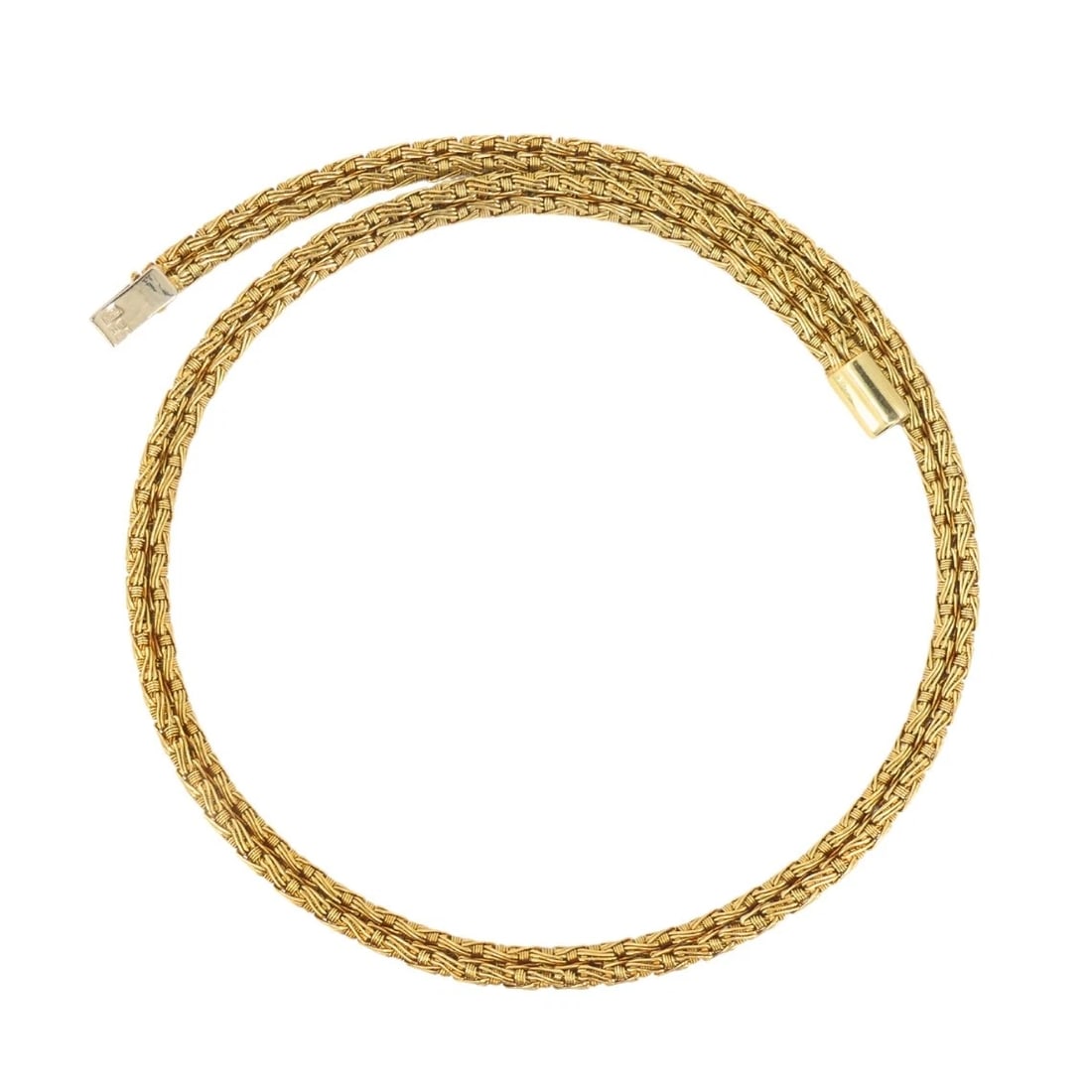 Herco Italian 14k Gold Necklace Woven Design - 6