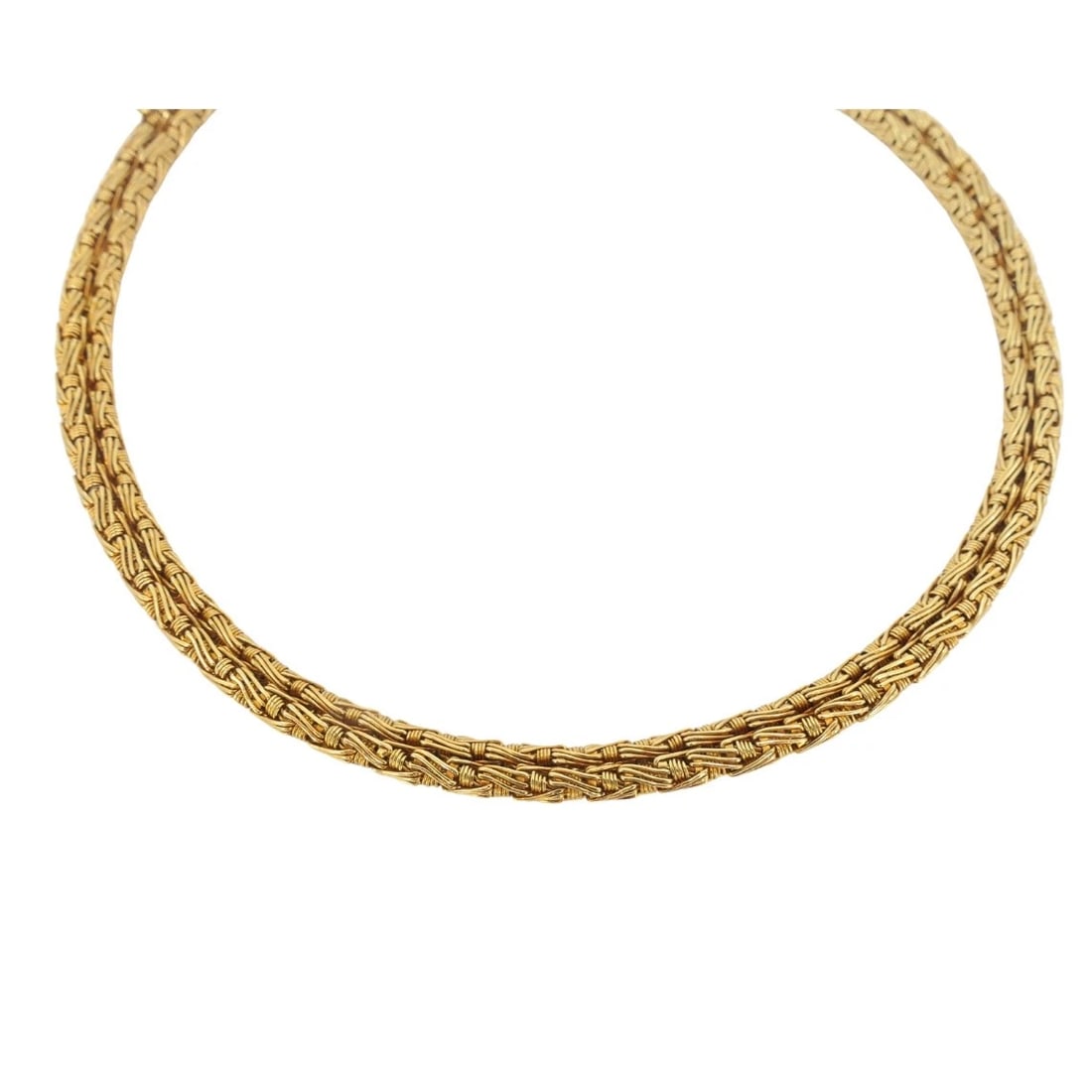Herco Italian 14k Gold Necklace Woven Design - 7