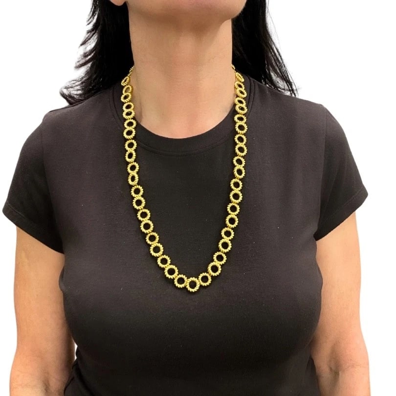 Flato 18K Gold Open Circle Link Necklace, 1960s - 3