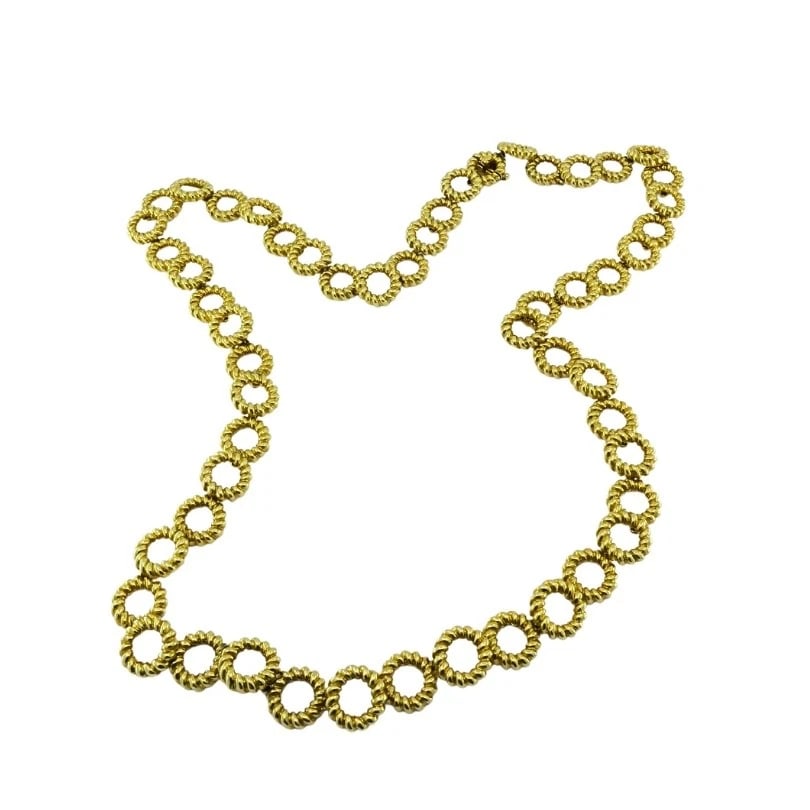 Flato 18K Gold Open Circle Link Necklace, 1960s - 7