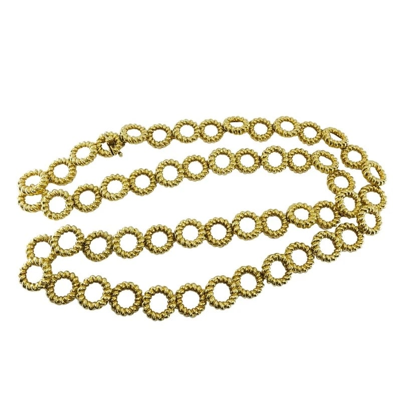 Flato 18K Gold Open Circle Link Necklace, 1960s - 9