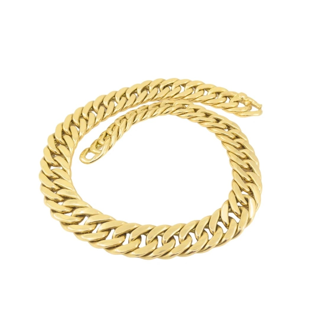 Vintage Carlo Weingrill Necklace 18k Gold Flat Link Necklace - 7