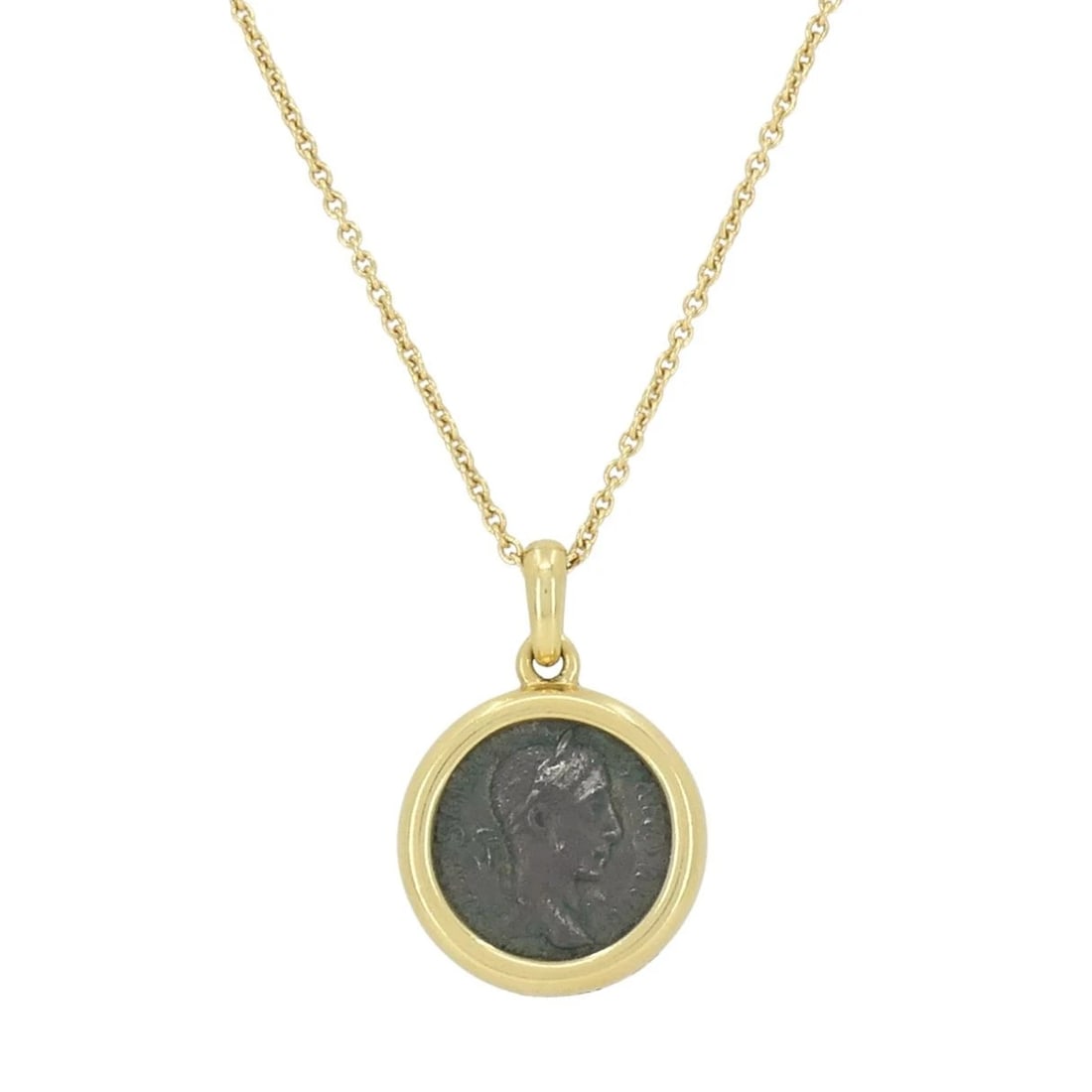 Vintage Bvlgari 18k Gold Ancient Coin Monete Bulgari Pendant Necklace (1 of 14)