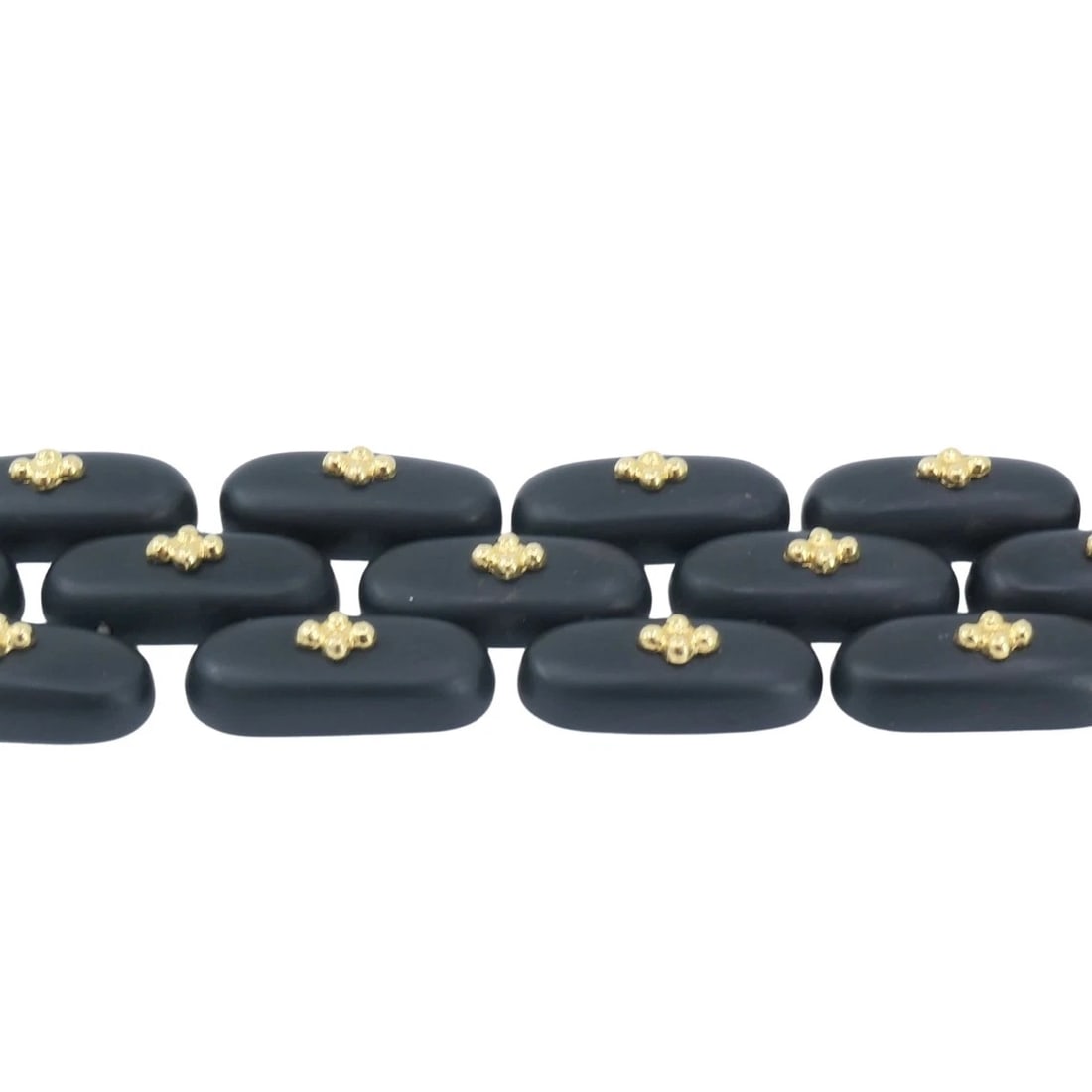 Vintage Angela Cummings Bracelet Gold Black Jade - 5