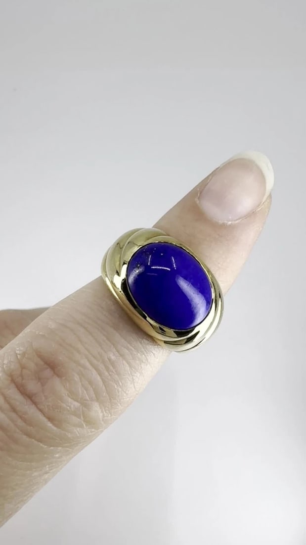 Vintage Van Cleef & Arpels 18k Gold Lapis Lazuli Ring - 2