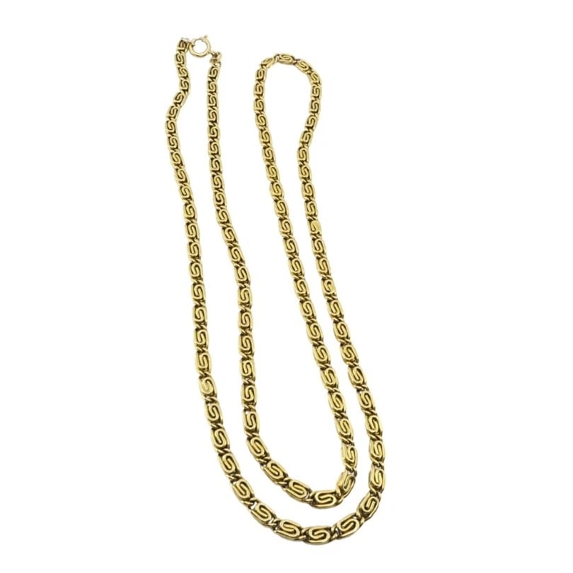 Vintage 18k Gold S-Link Chain Necklace - 8