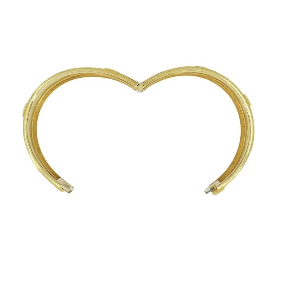 Vintage Elisabeth Treskow 18k Gold Geometric Hinge Cuff Bracelet c 1930s - 7