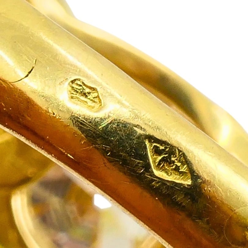 1950s Ring 18k Gold Cocktail RING Old European Cut Diamond - 10