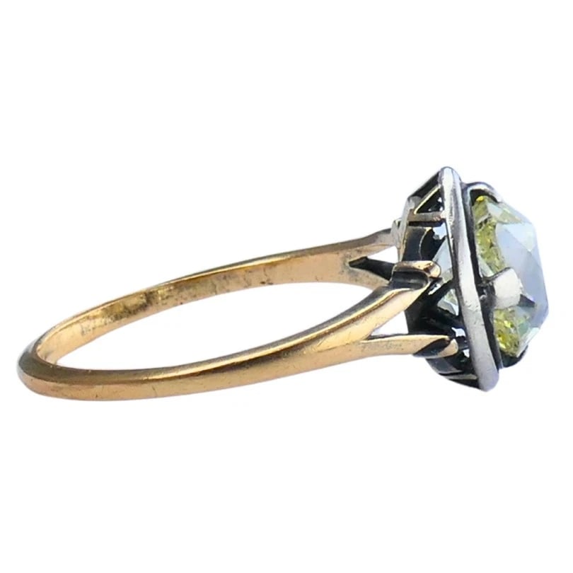 Victorian Engagement RING 14k Gold Silver Old Mine Cut Diamond - 7