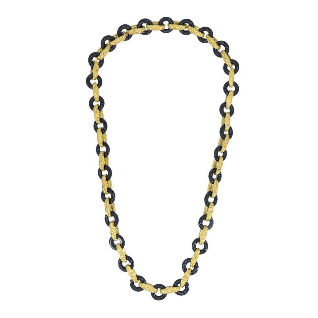 Vintage Tiffany & Co. 18k Gold Onyx Necklace - 4