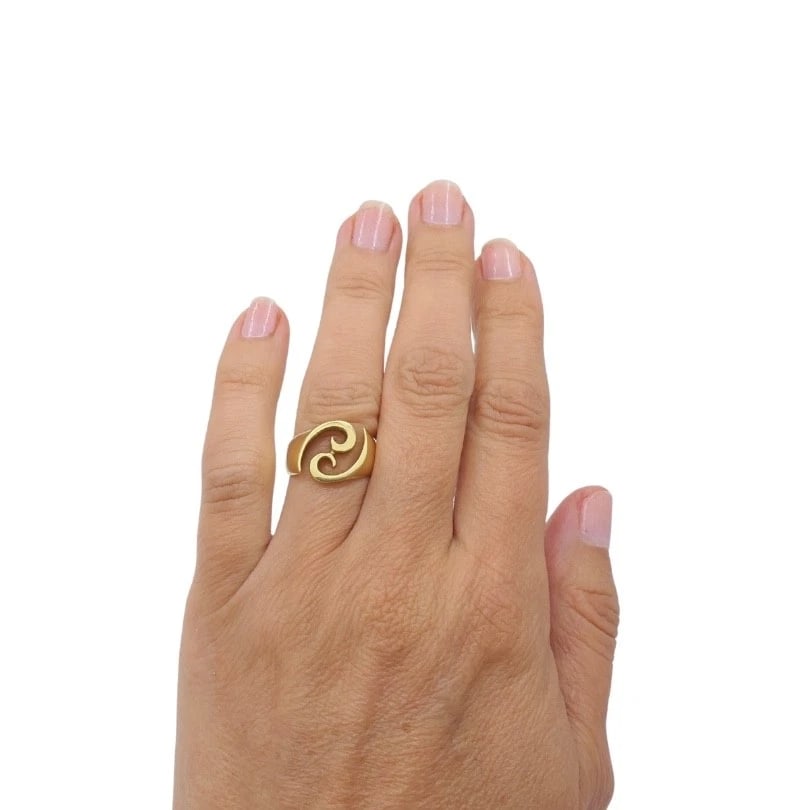 Renato Cipullo 18k Gold Sculptural Swirl Ring - 3