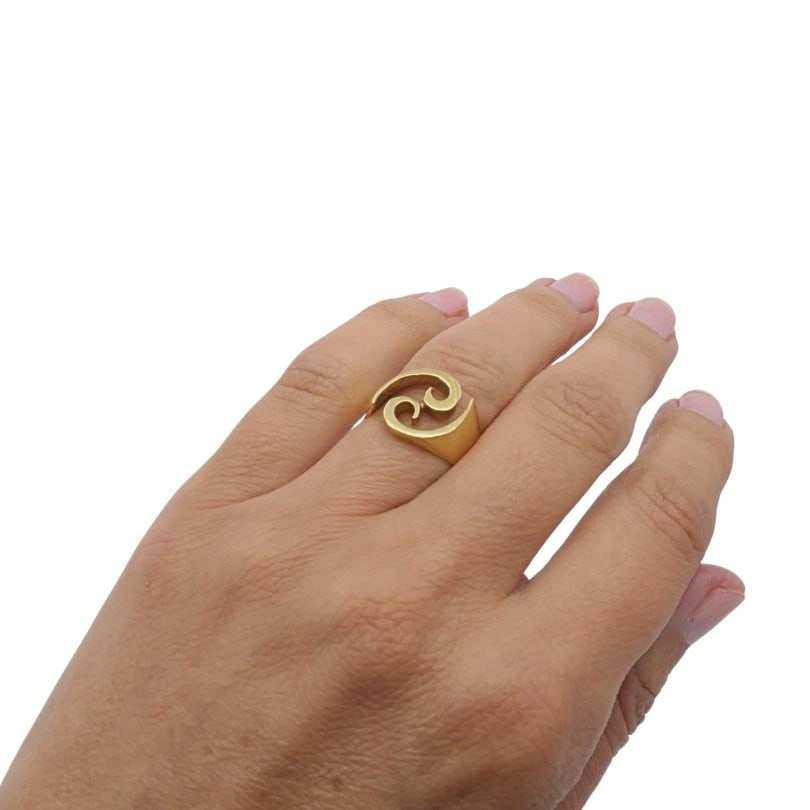Renato Cipullo 18k Gold Sculptural Swirl Ring - 4