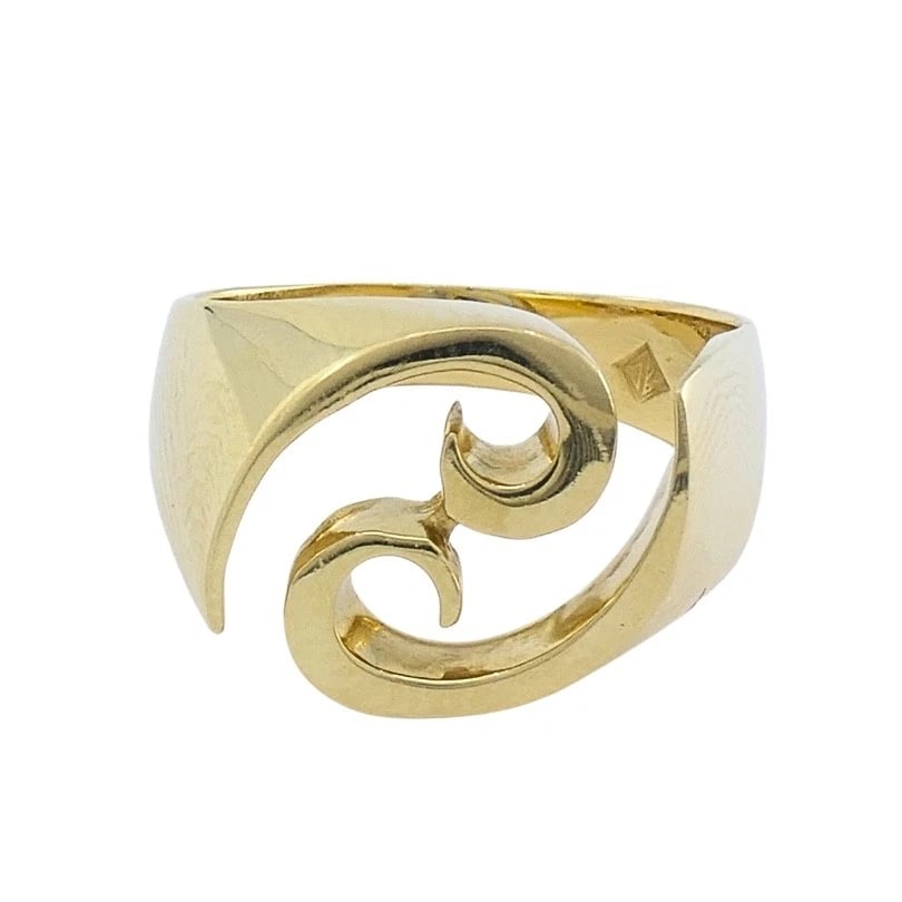 Renato Cipullo 18k Gold Sculptural Swirl Ring - 5