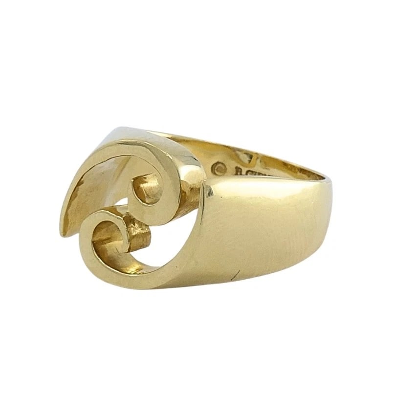 Renato Cipullo 18k Gold Sculptural Swirl Ring - 6