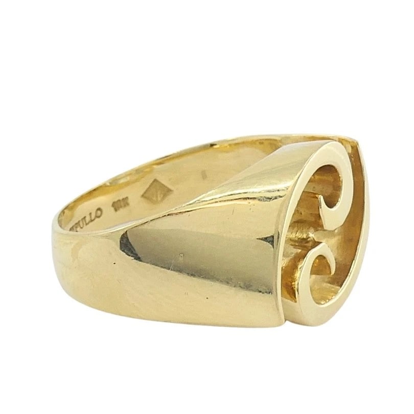 Renato Cipullo 18k Gold Sculptural Swirl Ring - 7