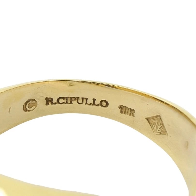 Renato Cipullo 18k Gold Sculptural Swirl Ring - 9