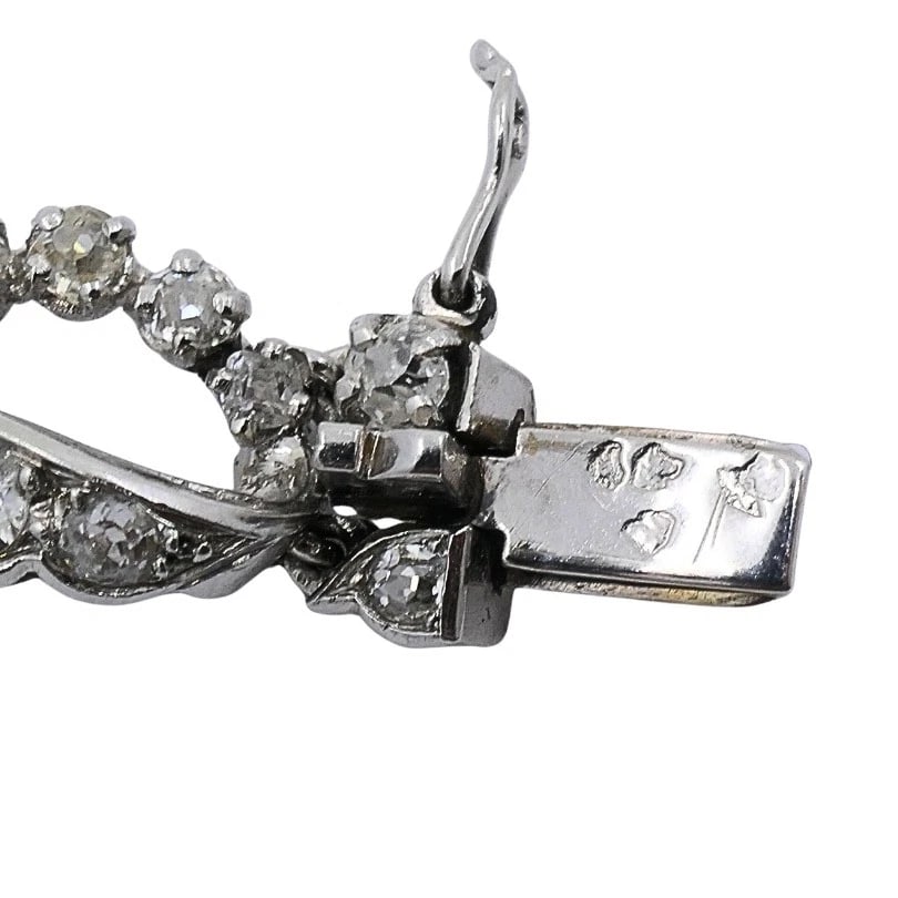French Platinum Diamond Openwork Diamond Bracelet, 1960s - 10