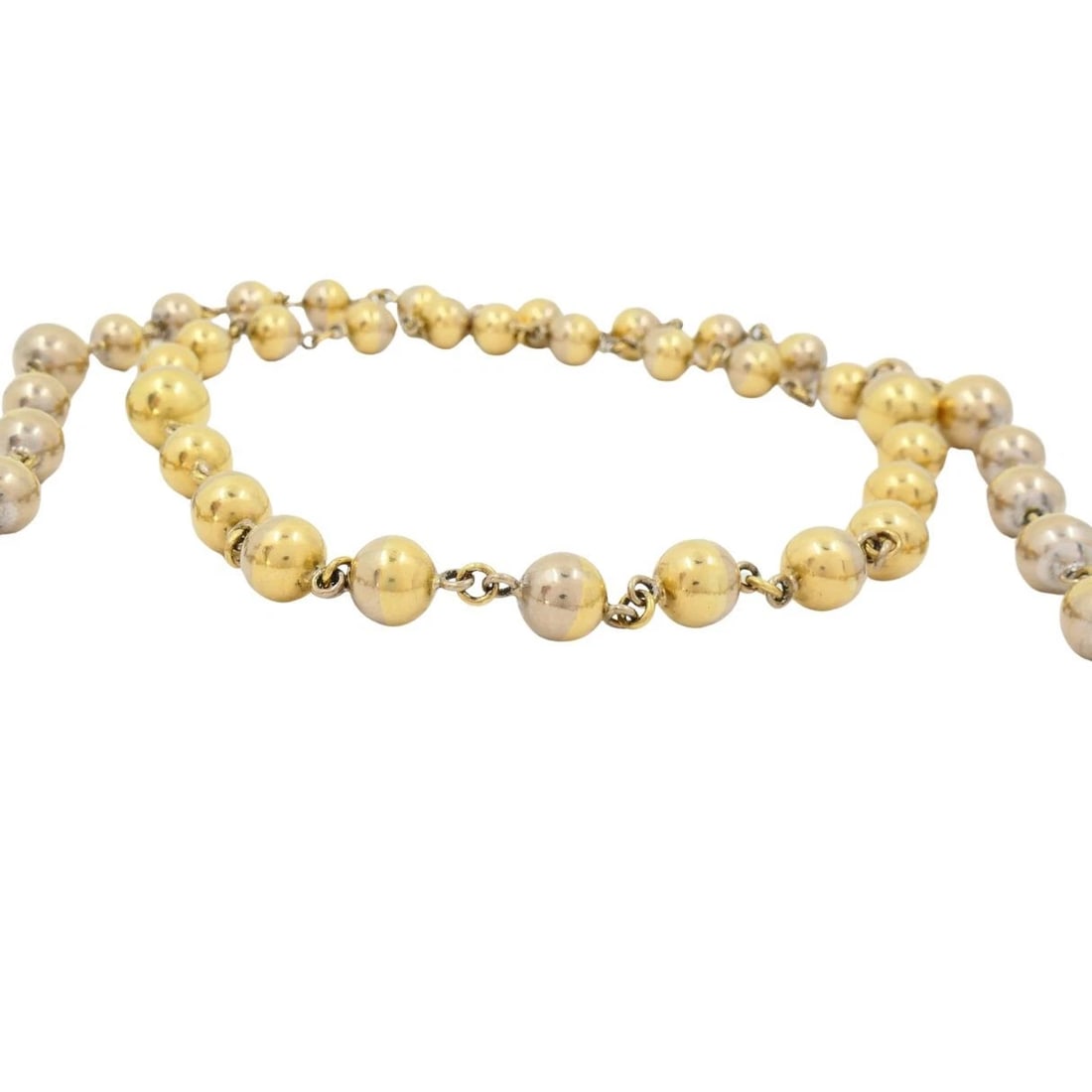 Vintage Rosary 18k Two Tone Gold Diamond Necklace - 9