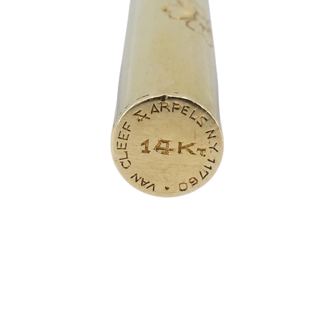 Retro 1940s Van Cleef & Arpels 14k Gold Ruby Pocket Make-Up Brush - 6