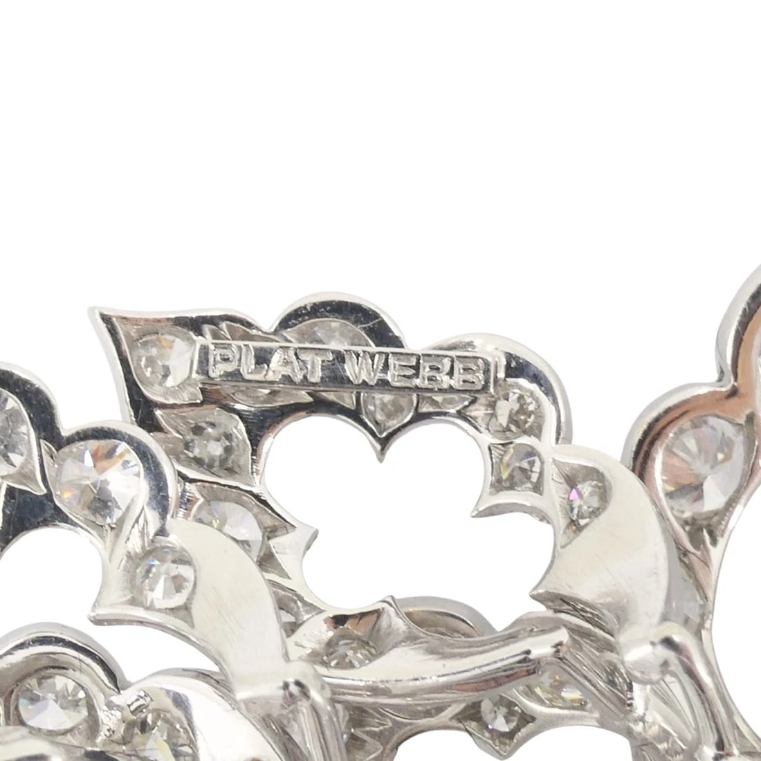 David Webb Diamond Platinum Brooch Floral Design - 8