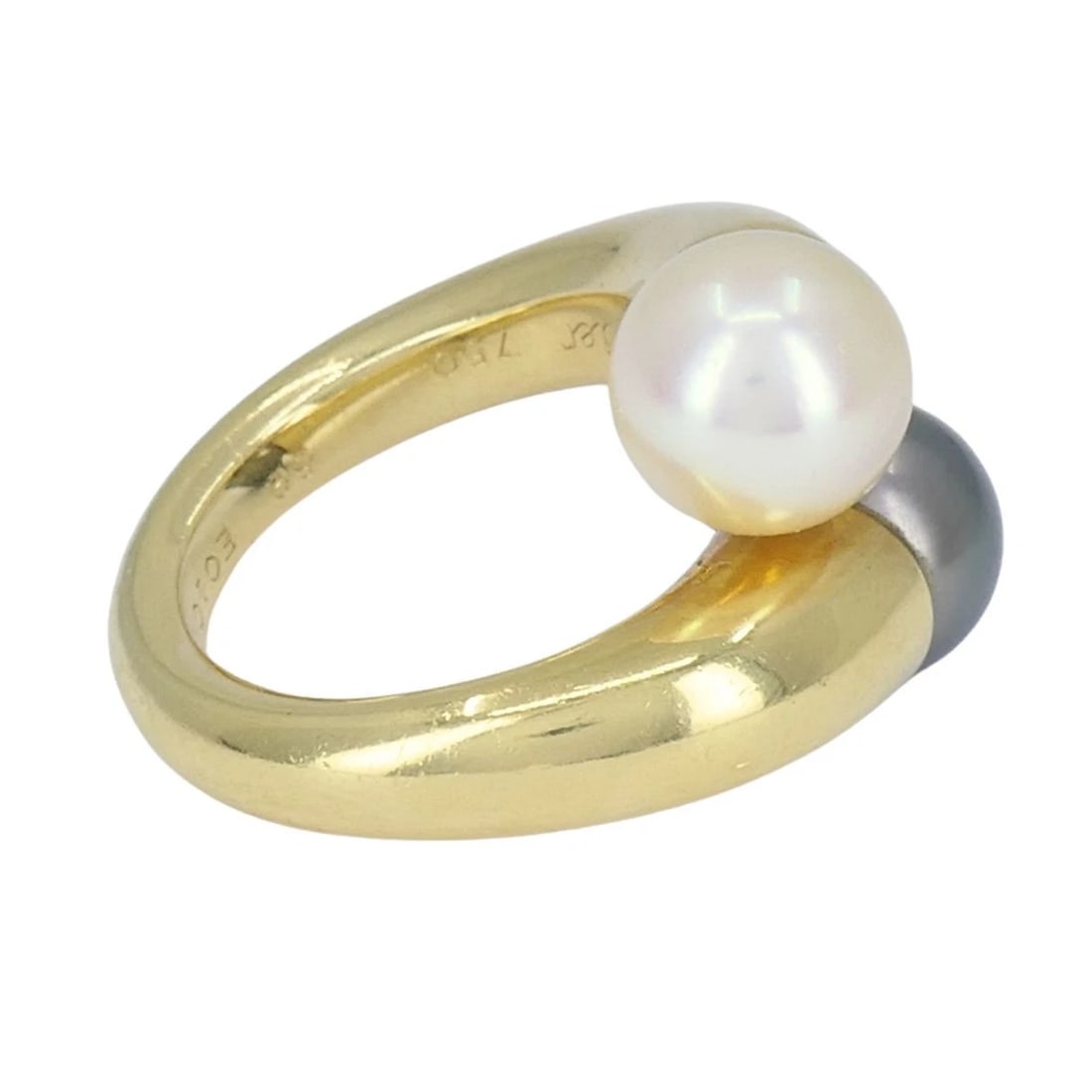 Vintage Cartier Toi et Moi 18k Gold Pearl Bypass Ring - 5