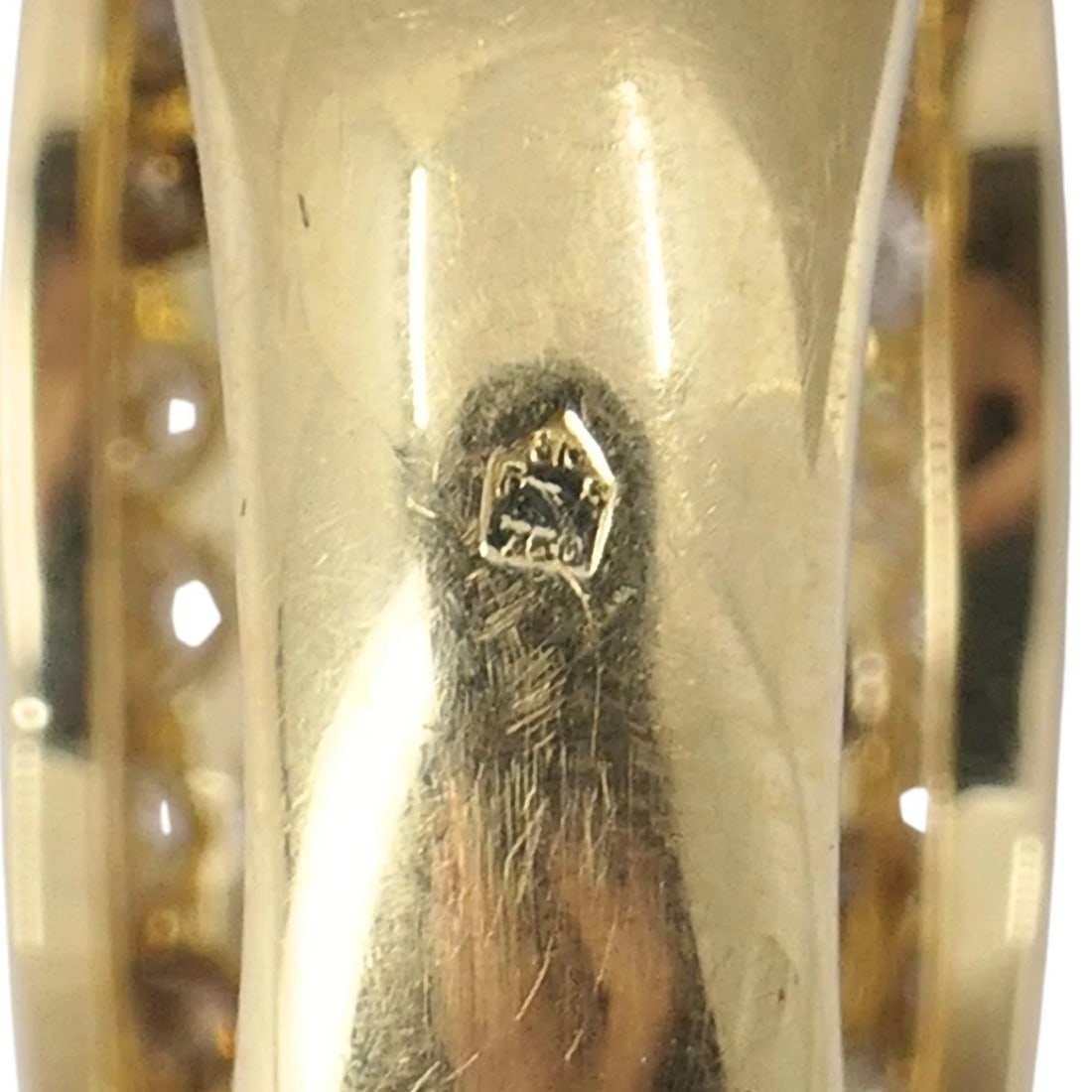 Vintage Cartier Sauvage 18k Gold White Brown Pavé Diamond Dome Ring - 12